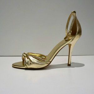 Aldo Heider - Rhinestone Embellished Gold Heels - Size 7.5